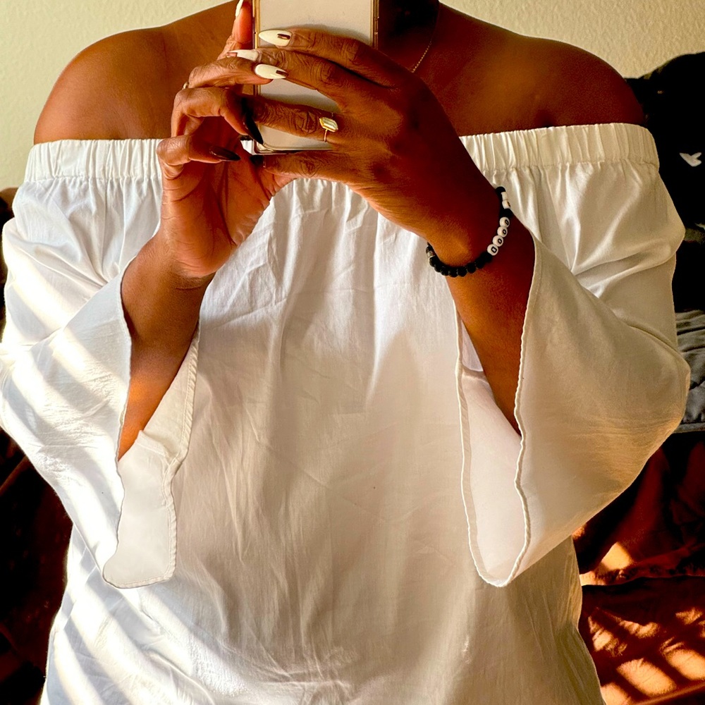 Michael Kors off-the-shoulder white top